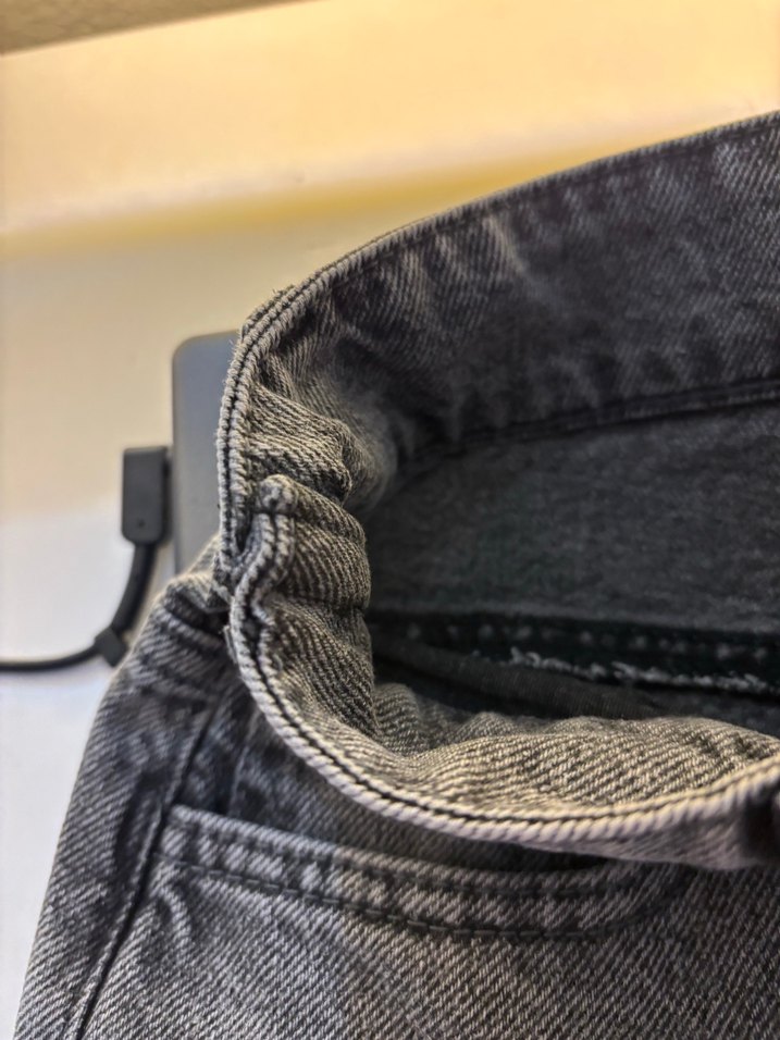 Gri Kadın Denim Bol Kesim Midi Jean - Görsel 4