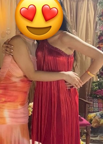 Kırmızı Tek Omuz Püsküllü  Elbise - Görsel 3