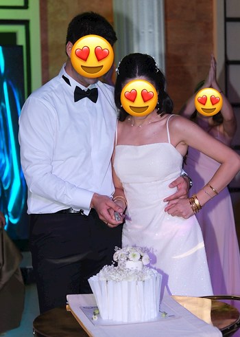 s Beden Beyaz Işıltılı Askılı Midi After Elbisesi
