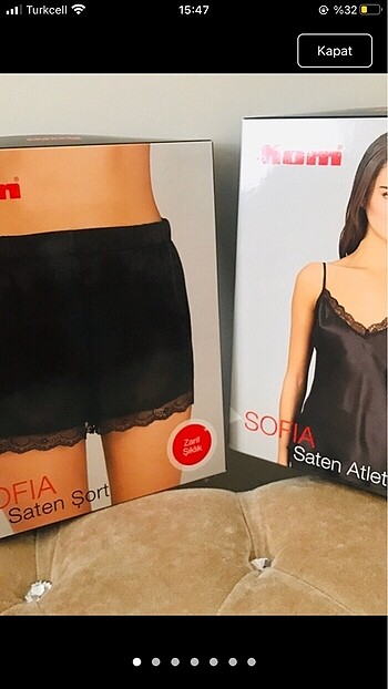 Kom Saten şort takımı