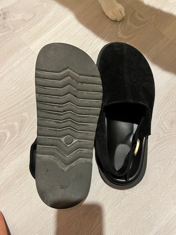 Siyah Süet Kadın Platform Topuklu Sandalet - Görsel 4