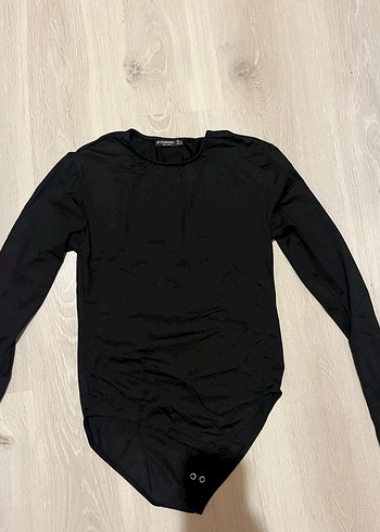 Siyah Uzun Kollu Düz Kadın body