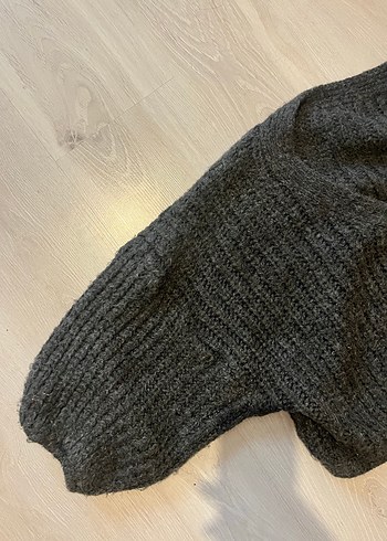 Gri Örgü Kadın Hırka - Görsel 2