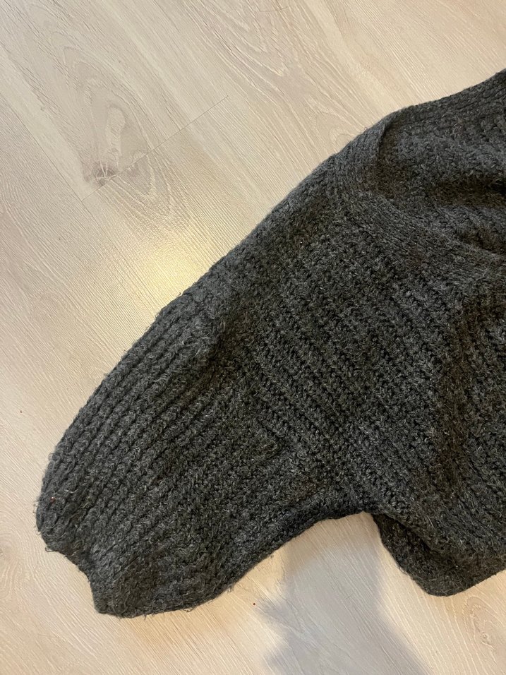 Gri Örgü Kadın Hırka - Görsel 2