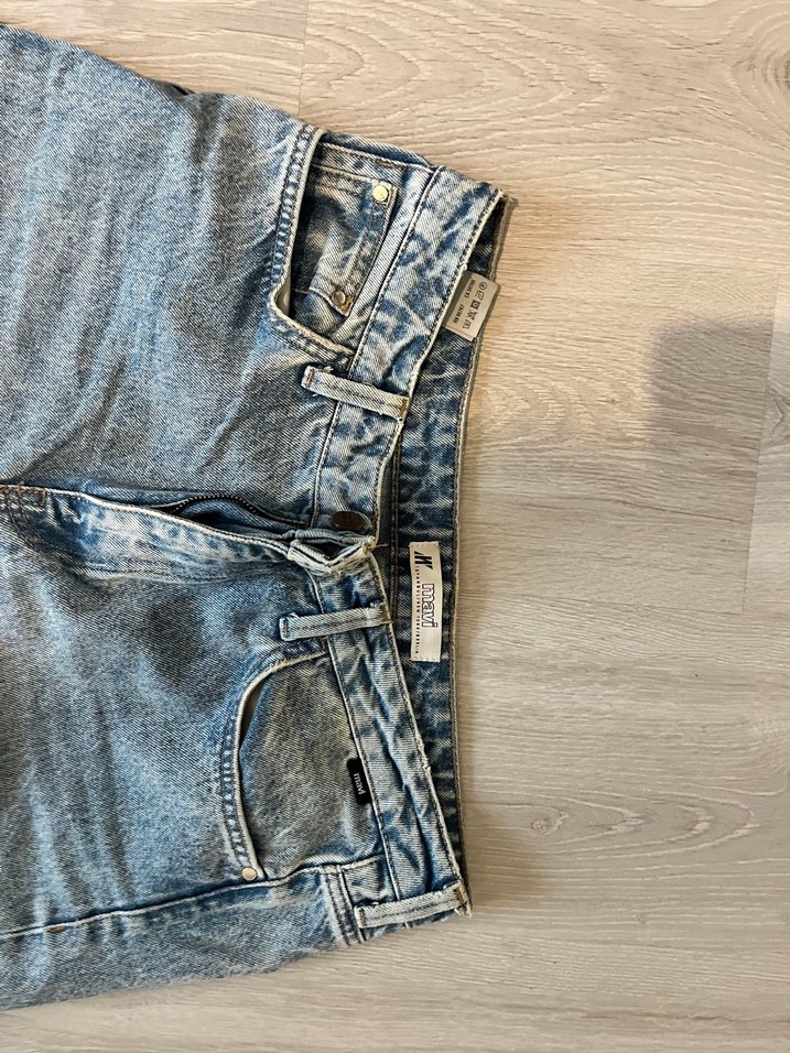 Gri Kadın Bol Kesim Midi Denim Pantolon - Görsel 2