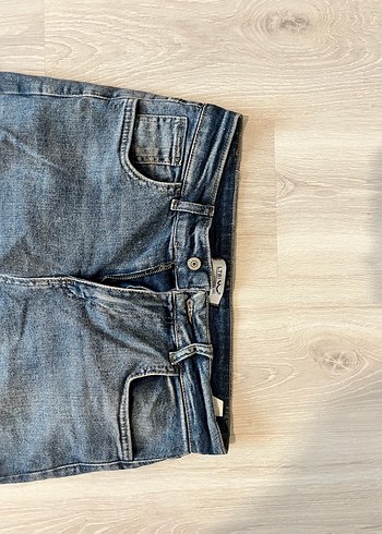 Gri Renkli Kadın Denim Bol Kesim Pantolon - Görsel 2