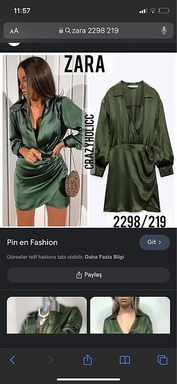 Zara Zara saten mini elbise