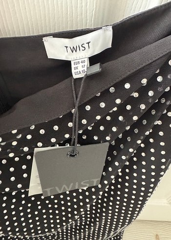 Twist Siyah Taş Detaylı Twist Etek