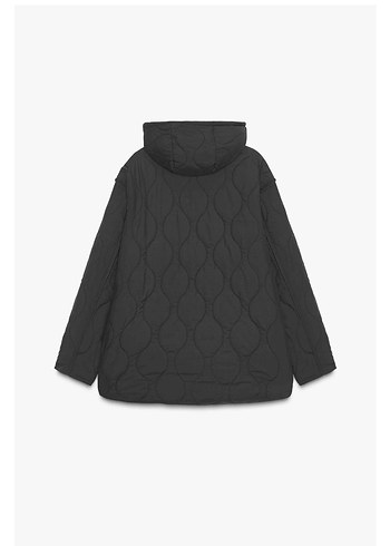 Zara Zara Siyah Kapüşonlu Kadın Mont