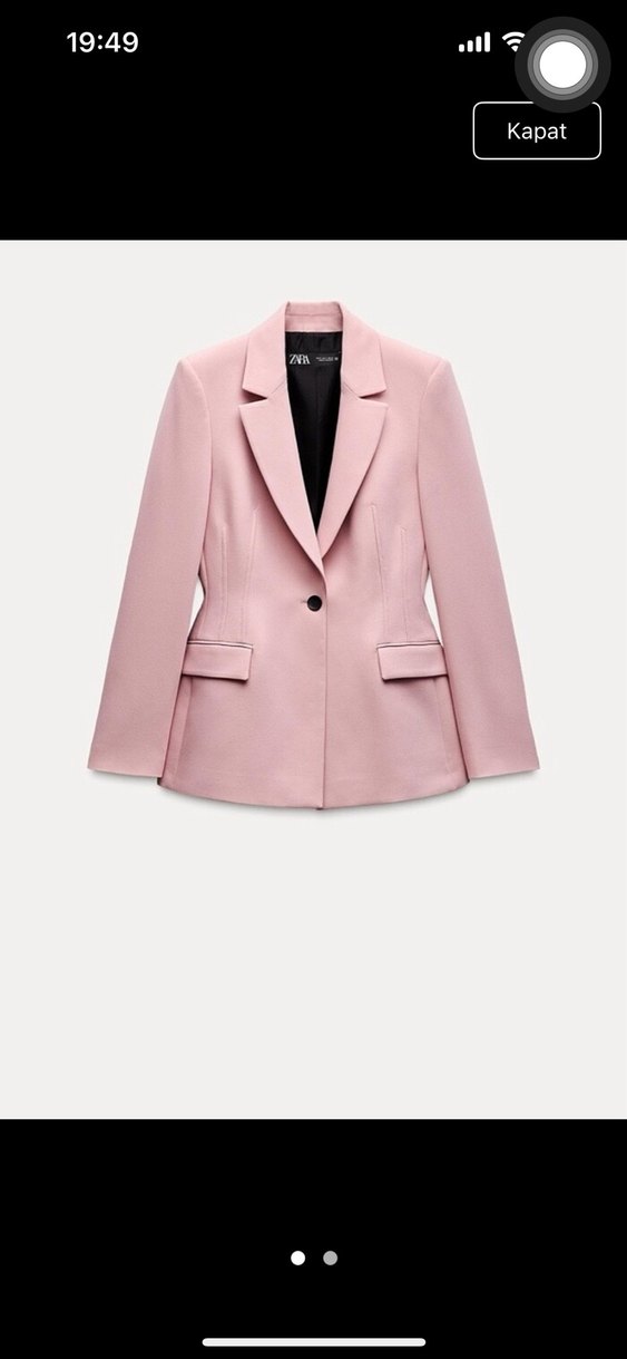 Zara Pembe Düğmeli Kadın Pembe Blazer Takım - Görsel 2
