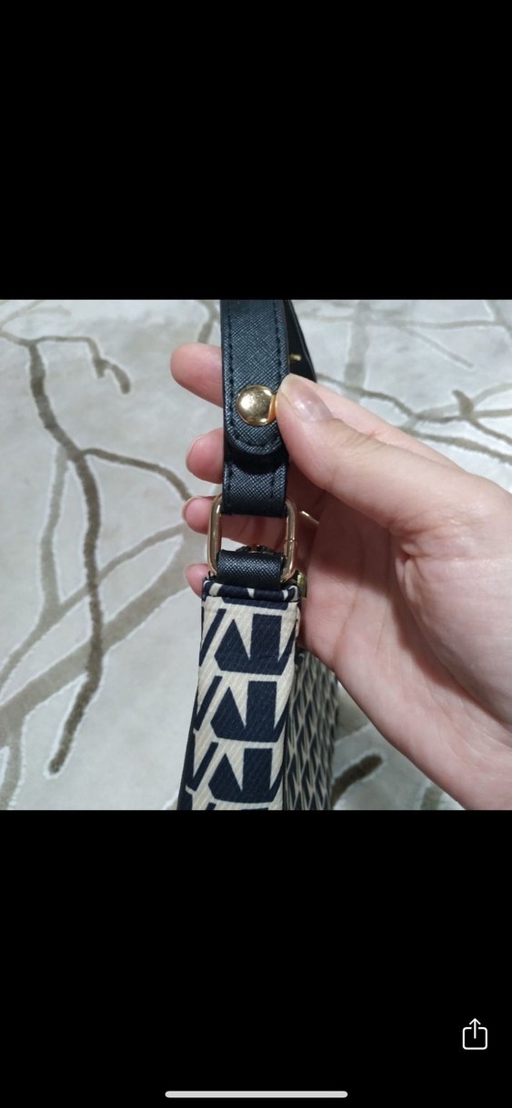 Klasik Desenli Beyaz Kadın Omuz Çantası - Görsel 2