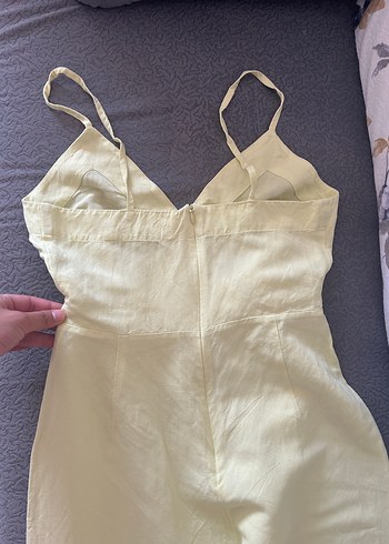 Stradivarius Haki Kadın Keten Pantolon - Görsel 5