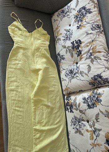 Zara Yağ Yeşili İnce Askılı Tulum - Görsel 5