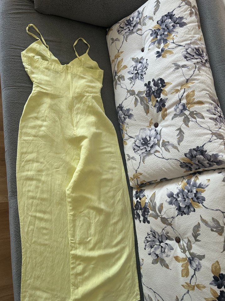 Zara Yağ Yeşili İnce Askılı Tulum - Görsel 5