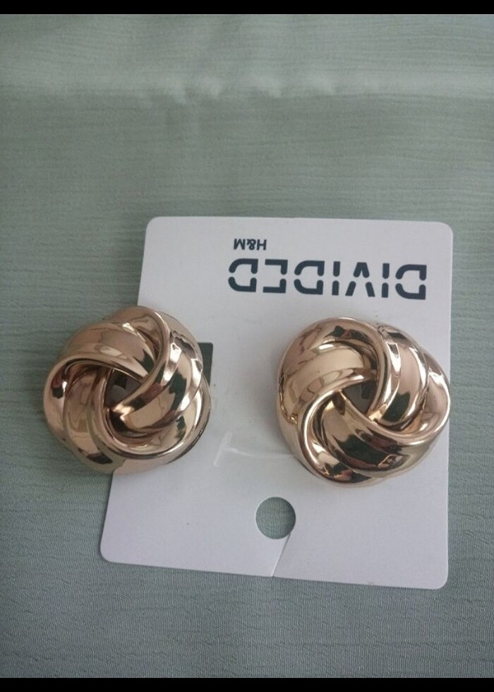 H&M Gold Şık Küpe - Görsel 3