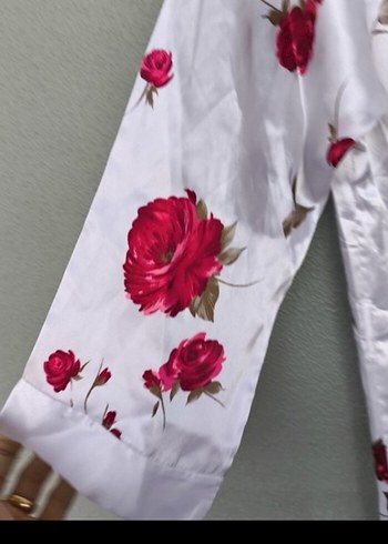 Çiçek Desenli Uzun Bohem Kadın Sabahlık - Görsel 2