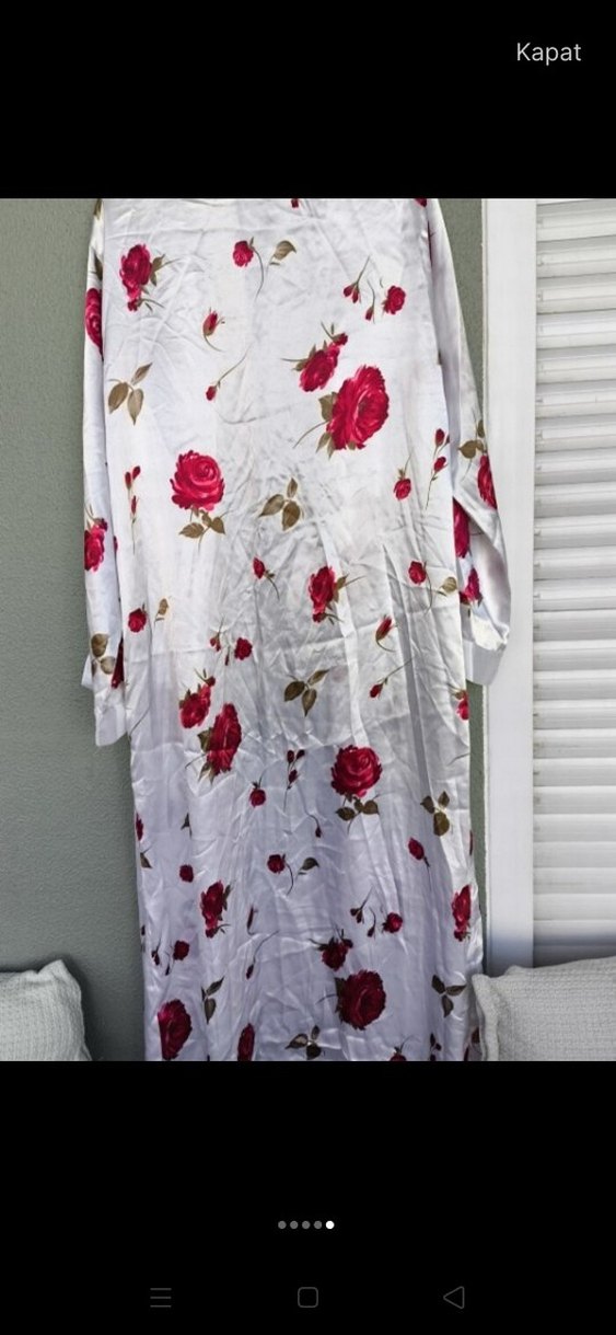 Çiçek Desenli Uzun Bohem Kadın Sabahlık - Görsel 4