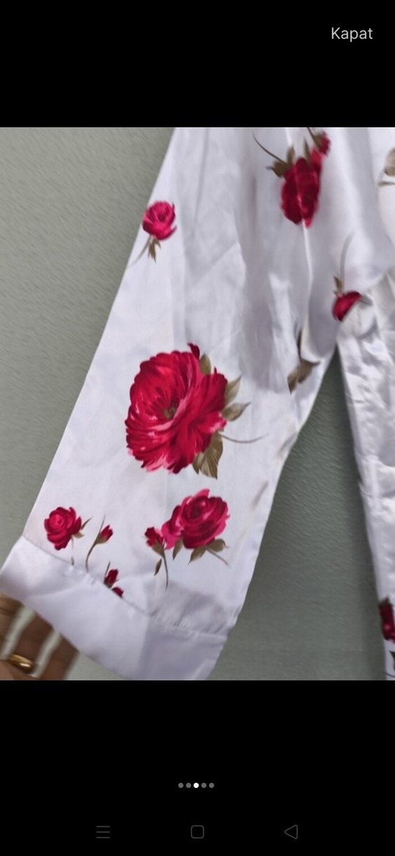 Çiçek Desenli Uzun Bohem Kadın Sabahlık - Görsel 2