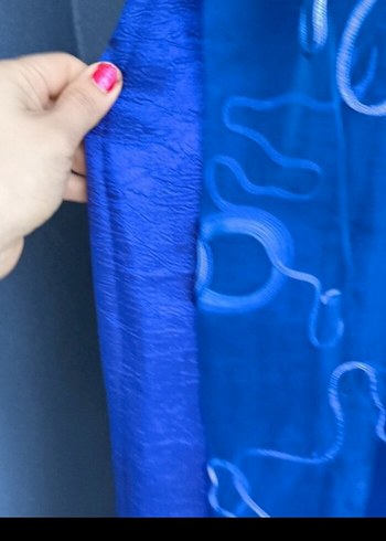 Koyu Mavi Batik Desenli Modern Perde İsviçre'den alındı - Görsel 4