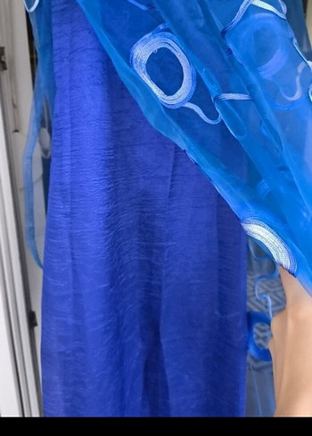 Koyu Mavi Batik Desenli Modern Perde İsviçre'den alındı - Görsel 5