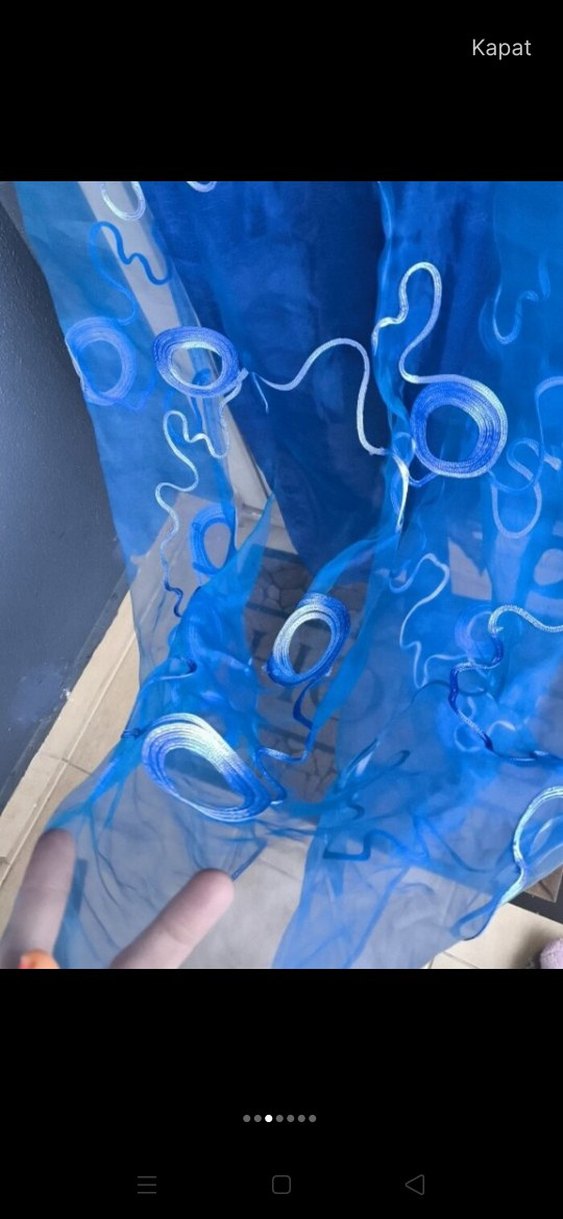 Koyu Mavi Batik Desenli Modern Perde İsviçre'den alındı - Görsel 3