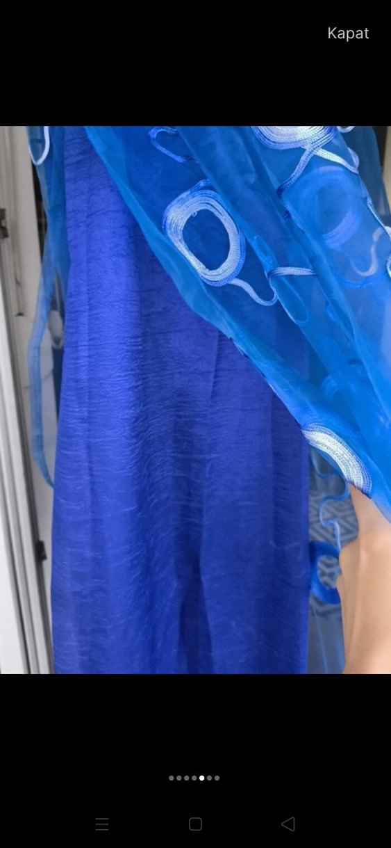 Koyu Mavi Batik Desenli Modern Perde İsviçre'den alındı - Görsel 5