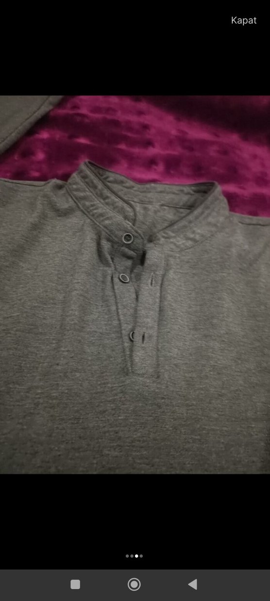 Gri Uzun Kollu Polo Yaka üstSORMADAN ALIM YAPMAYIN - Görsel 2