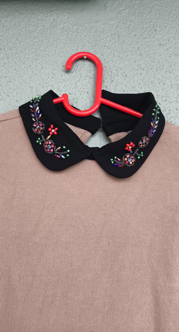 Kısa Kollu Bej Süet  Kadın Elbise - Görsel 4