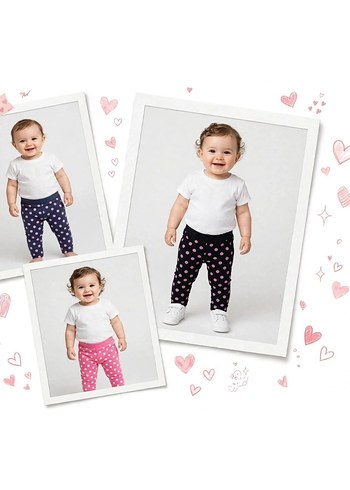 HelloBaby Kiz Cocuk Sardonlu Tayt 3lu