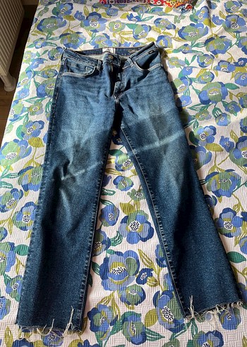 29 Beden Kadın Mavi Denim Normal Boy Kot Pantolon