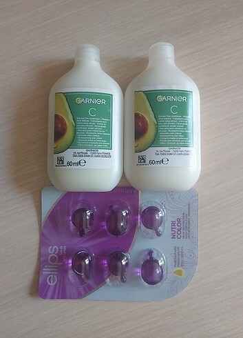 Ellips saç vitamin ve garnier saç kremi 