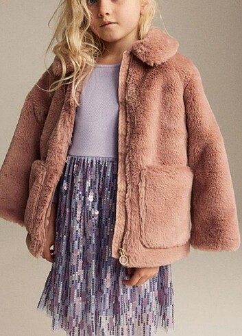 6 Yaş Beden mor Renk H&M pul payet elbise