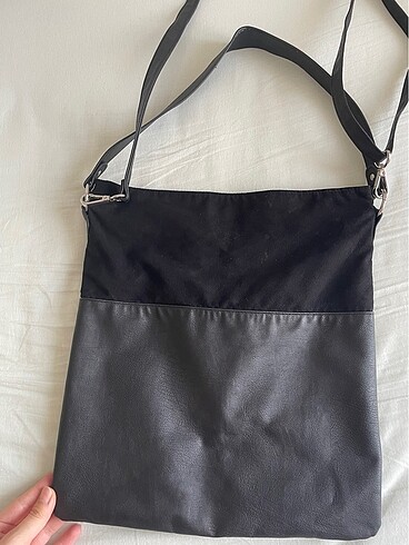 H&M siyah süet çanta