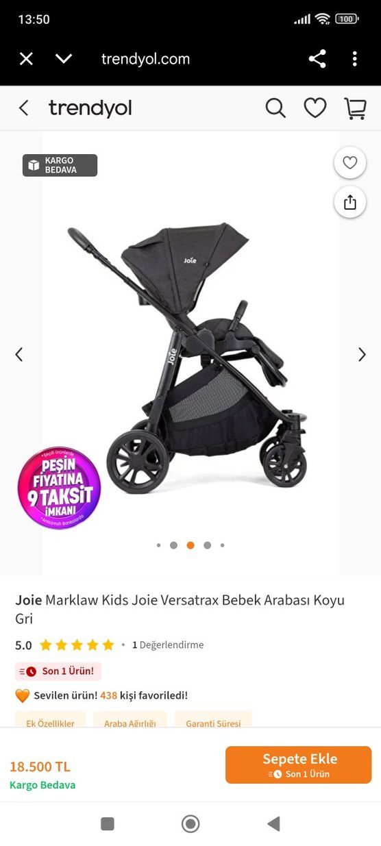 Joie Gri Bebek Arabası versatrax - Görsel 3