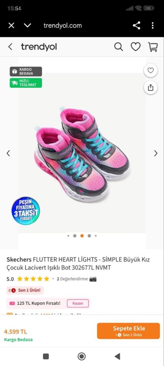skechers ışıklı kız çocuk bot - Görsel 2