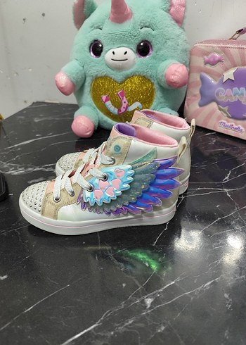 skechers ışıklı kanatlı kız çocuk ayakkabı - Görsel 4