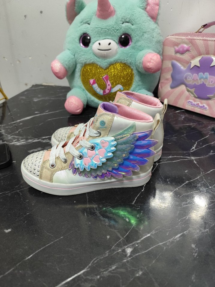 skechers ışıklı kanatlı kız çocuk ayakkabı - Görsel 4