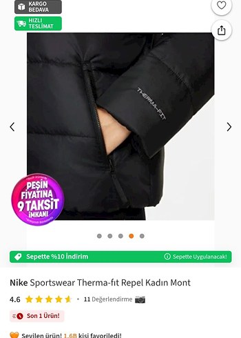 Nike Kadın therma fit orijinal mont - Görsel 2