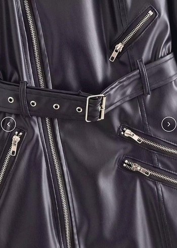 zara deri ceket elbise - Görsel 2