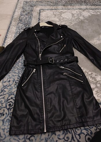 zara deri ceket elbise - Görsel 6