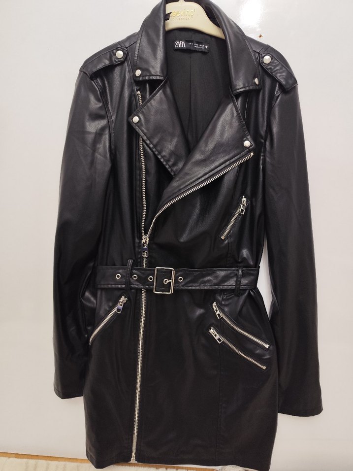 zara deri ceket elbise - Görsel 4