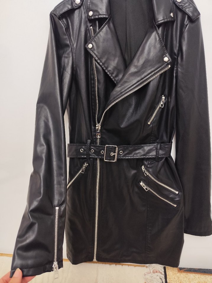 zara deri ceket elbise - Görsel 3