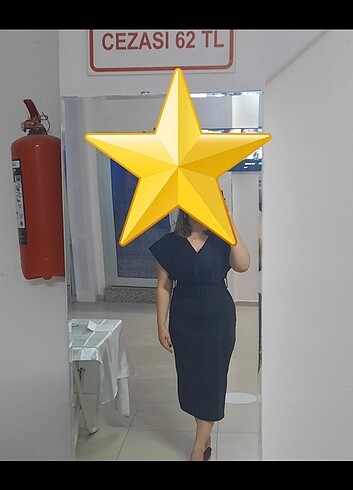 xl Beden yakası incili siyah kalem elbise abiye