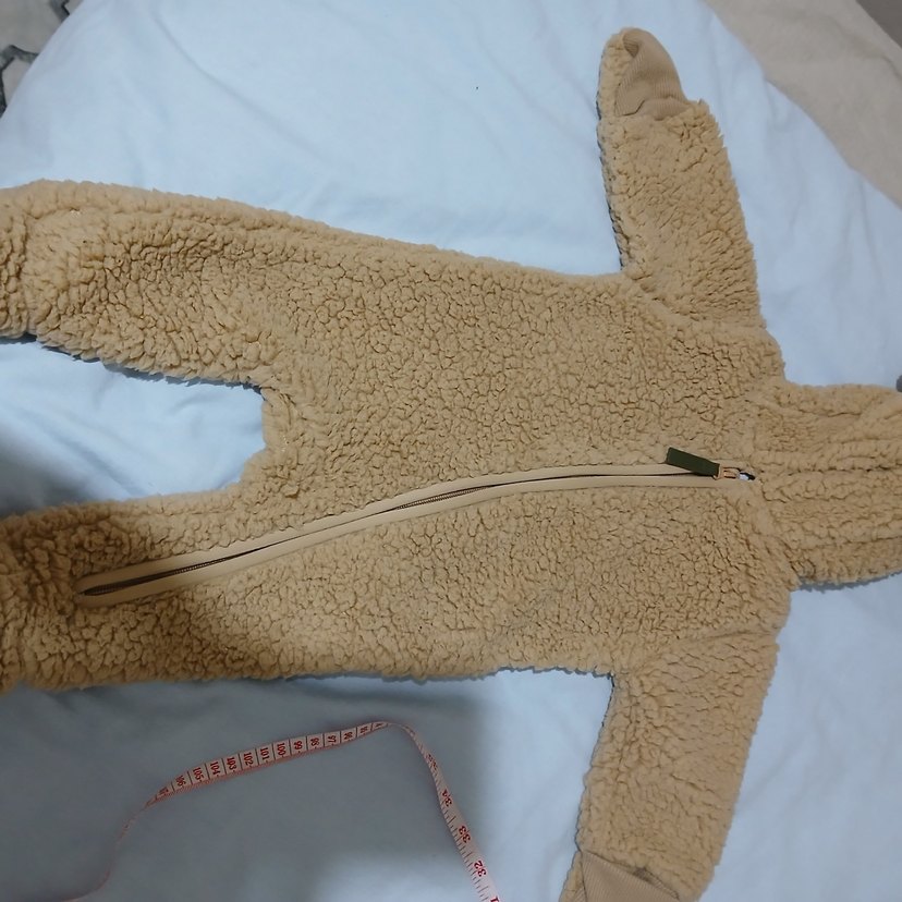 Bej Bebek Tulumu, Kürklü, Sade Tasarım - Görsel 2