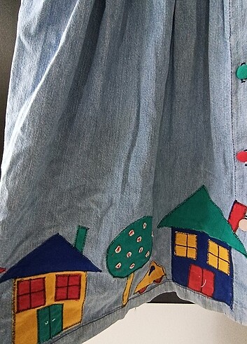 American Vintage JEAN PATCHWORK ELBİSE 
