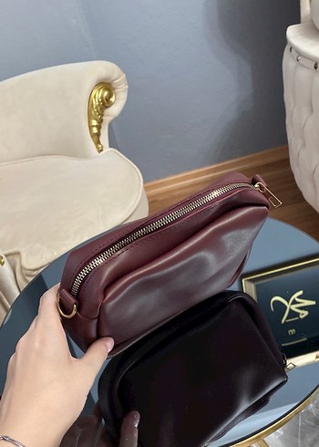 Bordo Deri Kadın Omuz Çantası - Görsel 3