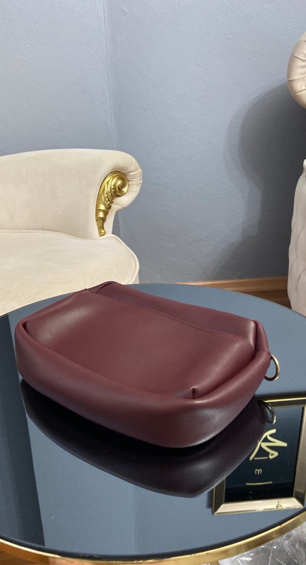 Bordo Deri Kadın Omuz Çantası - Görsel 2