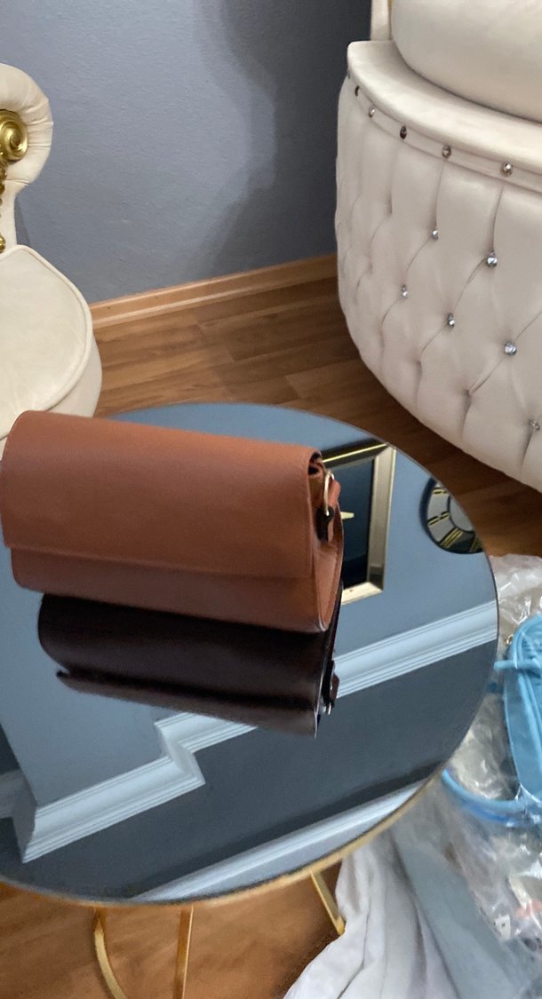 Kahverengi Deri Kemerli Kadın Çanta - Görsel 3