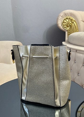 Kadın Altın Rengi Deri Çanta - Görsel 5