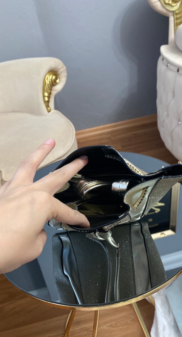 Kadın Altın Rengi Deri Çanta - Görsel 4